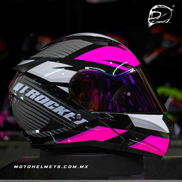 Casco Abatible Joe Rocket 300 Alter Ego Gris Rosa