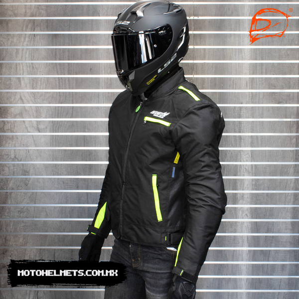 Chamarra Atrox corta con Protecciones Certificada Cordura CE 2109 Neon