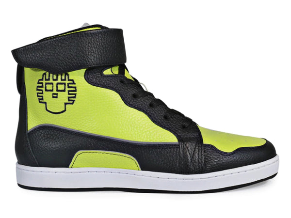 Tenis para moto Carmichael de piel unisex con protecciones Atacama Verde Fosfo