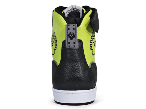 Tenis para moto Carmichael de piel unisex con protecciones Atacama Verde Fosfo