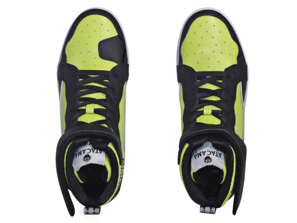 Tenis para moto Carmichael de piel unisex con protecciones Atacama Verde Fosfo