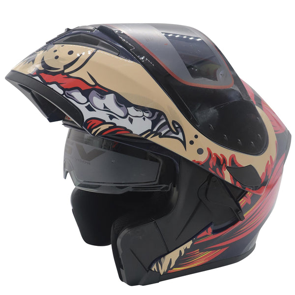 Casco Abatible R7 Unscarred Werewolf Naranja Amarillo