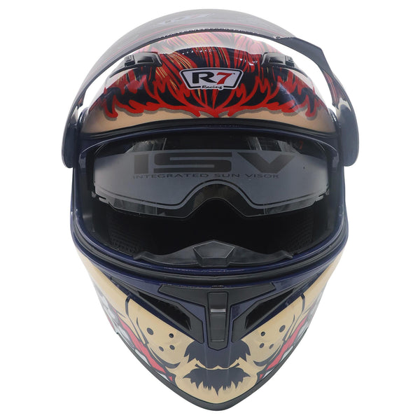 Casco Abatible R7 Unscarred Werewolf Naranja Amarillo