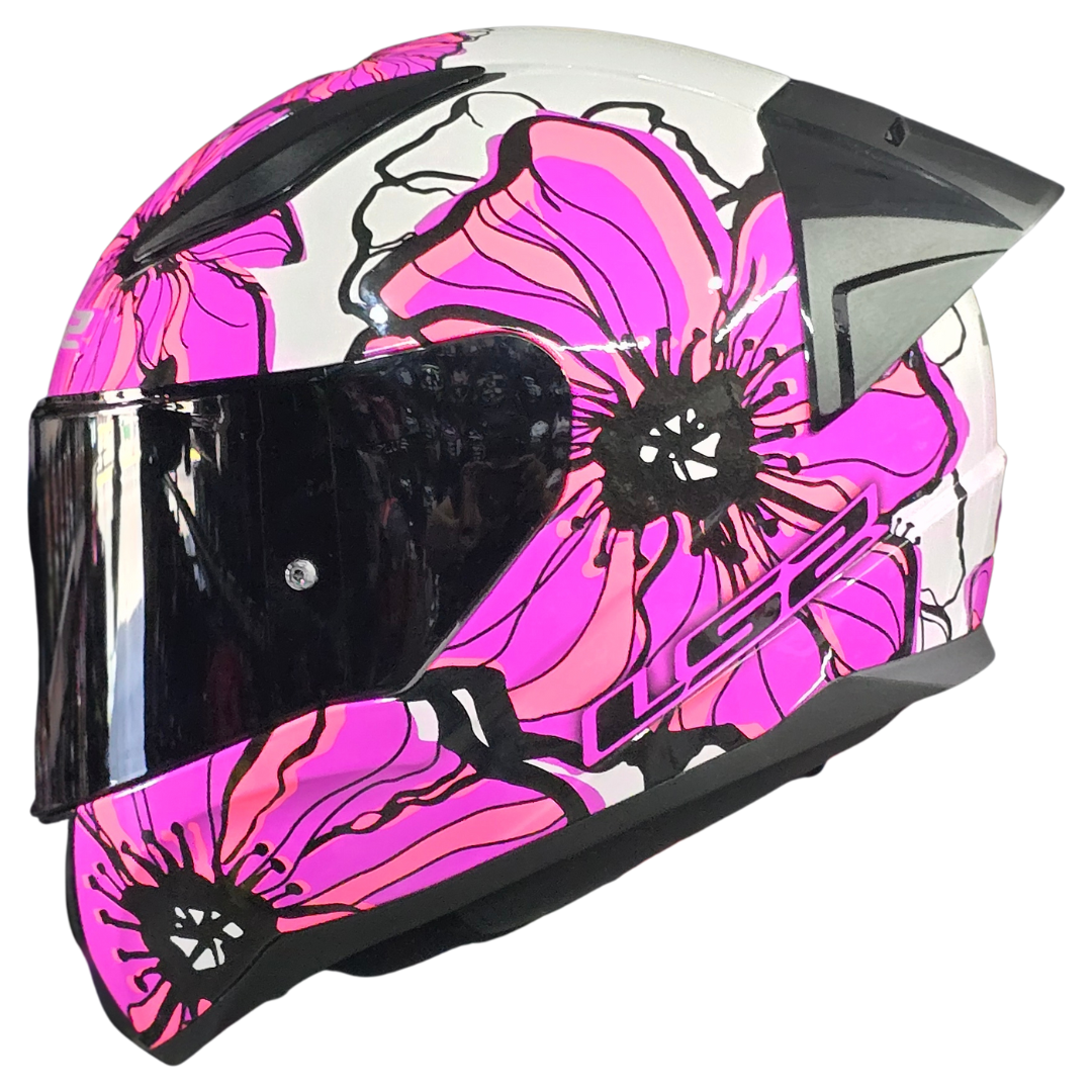 Casco Integral Ls2 Rapid Ii Poppies Rosa Ff353