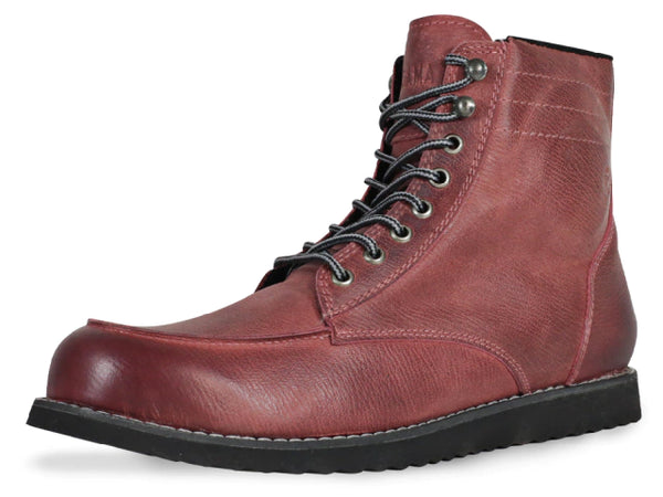 Botas para Moto Block Piel guinda con protecciones Atacama