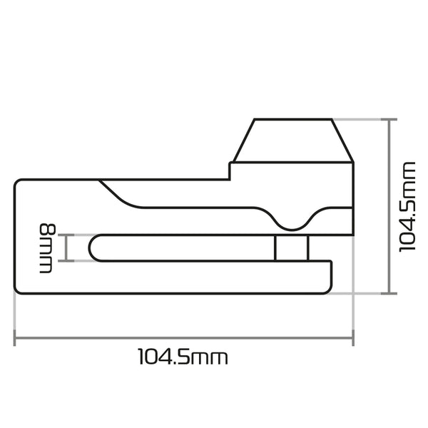 Candado Oxford Titan Bloqueo de disco 10MM Amarillo