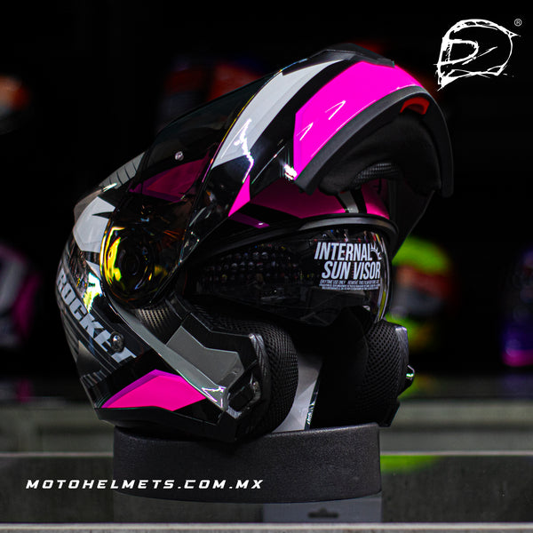 Casco Abatible Joe Rocket 300 Alter Ego Gris Rosa