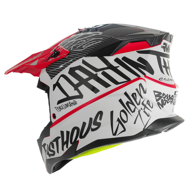 Casco Rmm 189 Cross Graficos Rojo Mate Dot