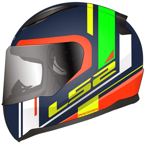 Casco Integral LS2 Rapid II Chos Azul Naranja Mate FF353