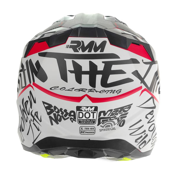 Casco Rmm 189 Cross Graficos Rojo Mate Dot