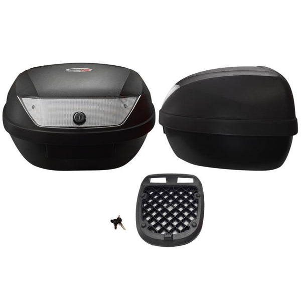 Cajuela Techx2 888 Negra C/ Reflejante Blanco 51Lts
