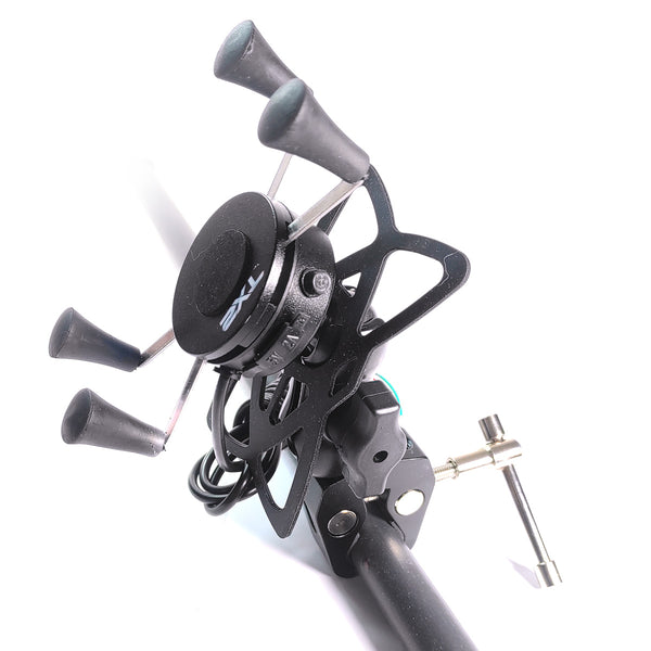 CARGADOR CON SOPORTE PARA CELULAR SCG-08 NEGRO