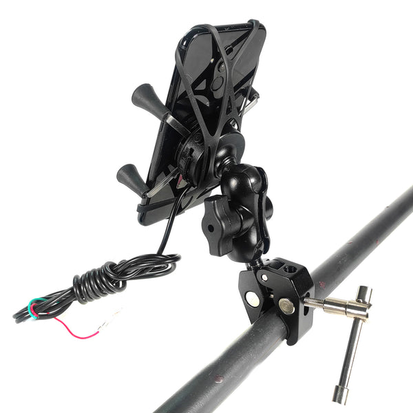 CARGADOR CON SOPORTE PARA CELULAR SCG-08 NEGRO