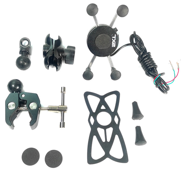 CARGADOR CON SOPORTE PARA CELULAR SCG-08 NEGRO