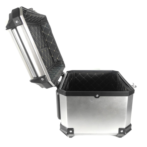 Cajuela TECHX2 SG-530 Cuadrada Plata Negro Plastico con respaldo 45 L y seguridad antirobo