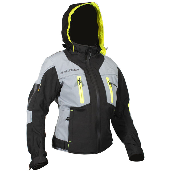 Chamarra RMTECH INSANE NEGRA GRIS FLUORESCENTE MUJER