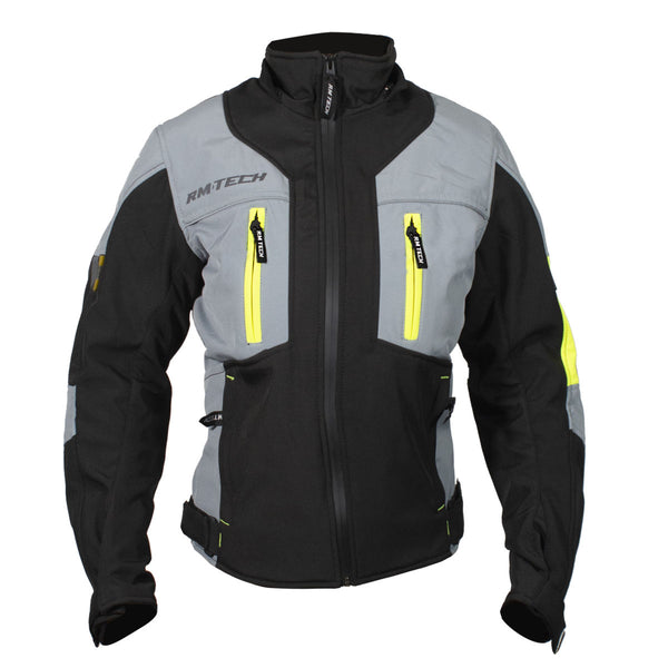Chamarra RMTECH INSANE NEGRA GRIS FLUORESCENTE MUJER