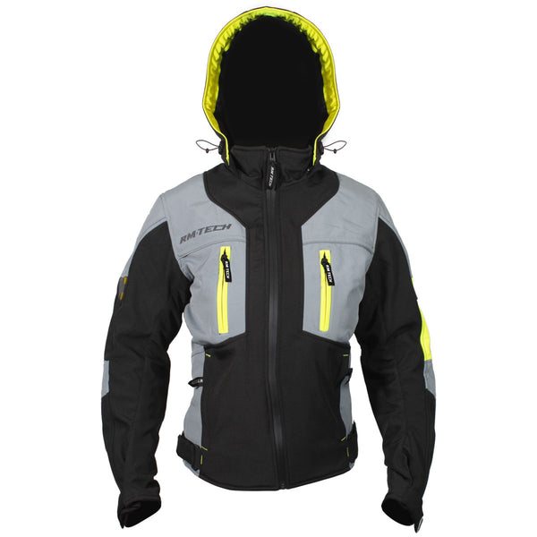 Chamarra RMTECH INSANE NEGRA GRIS FLUORESCENTE MUJER