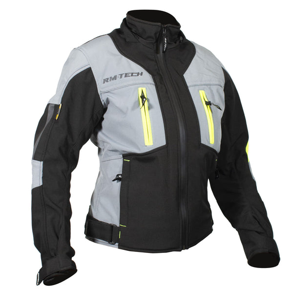 Chamarra RMTECH INSANE NEGRA GRIS FLUORESCENTE MUJER