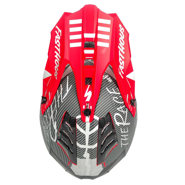 Casco Rmm 189 Cross Graficos Rojo Mate Dot