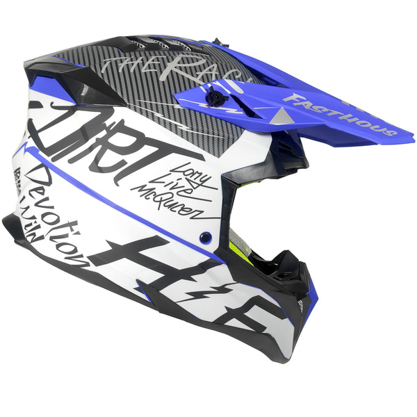 Casco RMM 189 Cross Gráficos Azul/Blanco