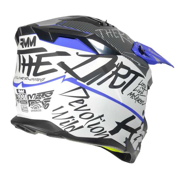 Casco RMM 189 Cross Gráficos Azul/Blanco