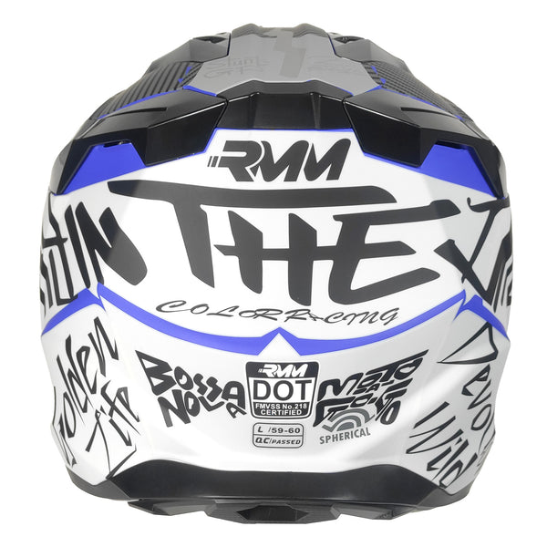 Casco RMM 189 Cross Gráficos Azul/Blanco