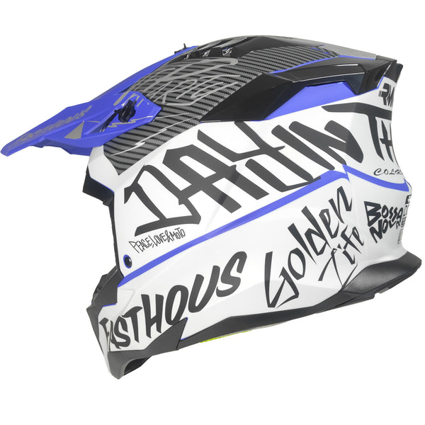 Casco RMM 189 Cross Gráficos Azul/Blanco
