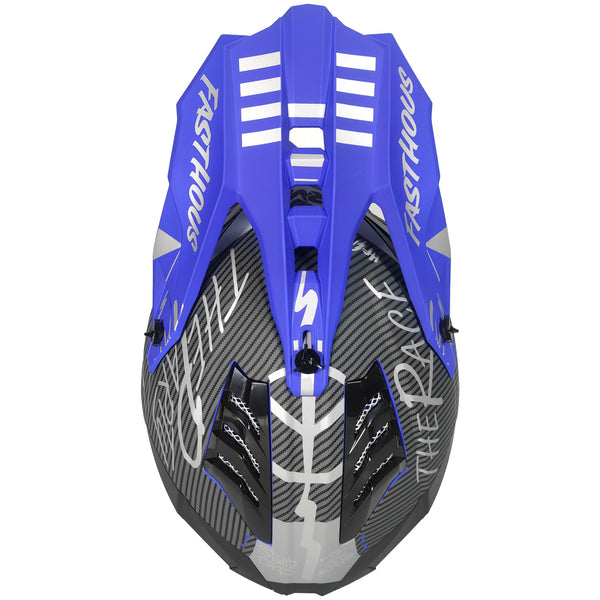 Casco RMM 189 Cross Gráficos Azul/Blanco