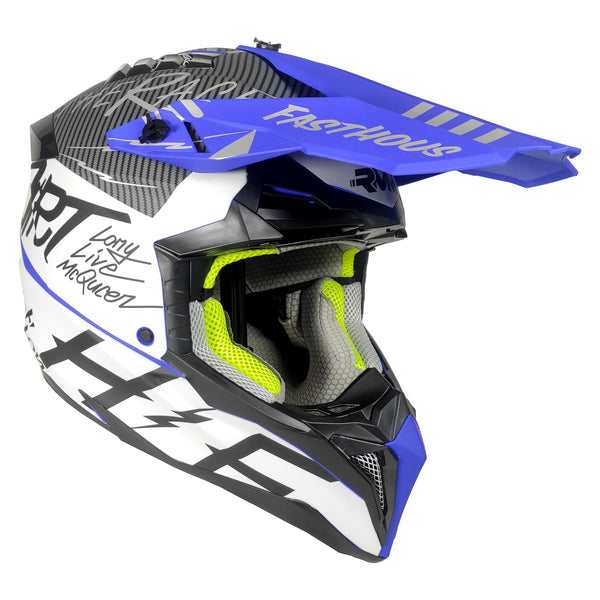 Casco RMM 189 Cross Gráficos Azul/Blanco