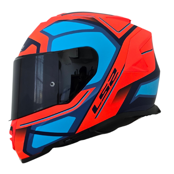 Casco Integral LS2 Storm II Faster Azul Naranja Mate FF800