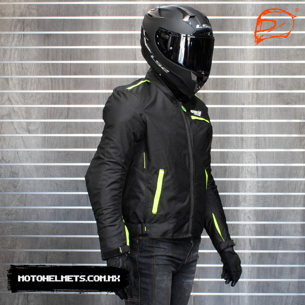 Chamarra Atrox corta con Protecciones Certificada Cordura CE 2109 Neon
