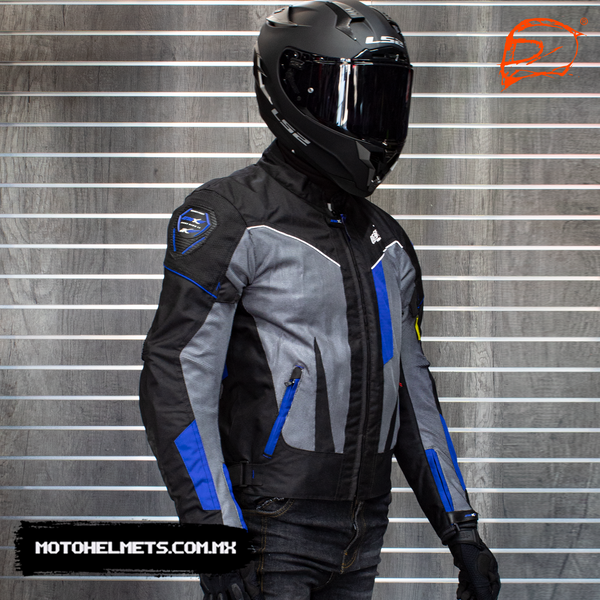 Chamarra Atrox Ventilada Cordura Mesh Impermeable Ce 2305 Azul