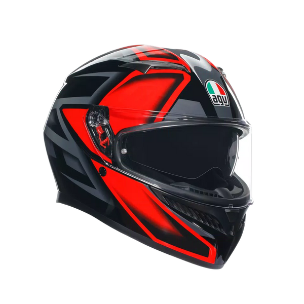 Casco Integral Agv K-3 Sv Ece2206 Compound Negro Rojo