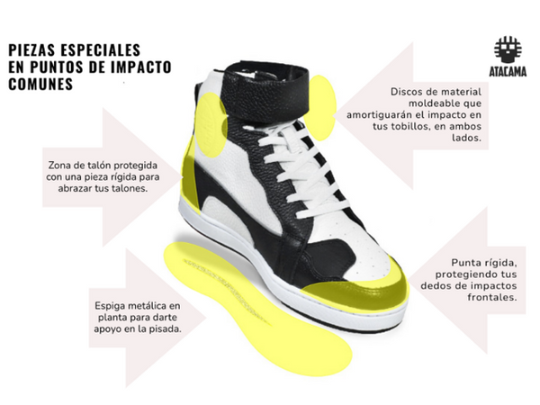 Tenis para Motociclista Travis De Piel Unisex Con Protecciones Atacama