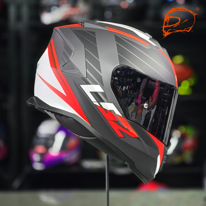 Casco Integral Ls2 Storm II Nerve Negro Rojo FF800