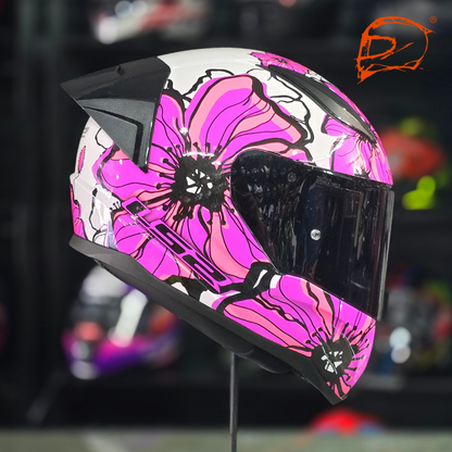 Casco Integral Ls2 Rapid Ii Poppies Rosa Ff353