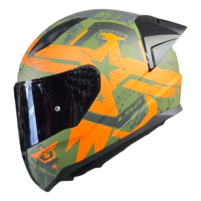 Casco Integral LS2 Rapid II Thunder Birds Amarillo Mate FF353
