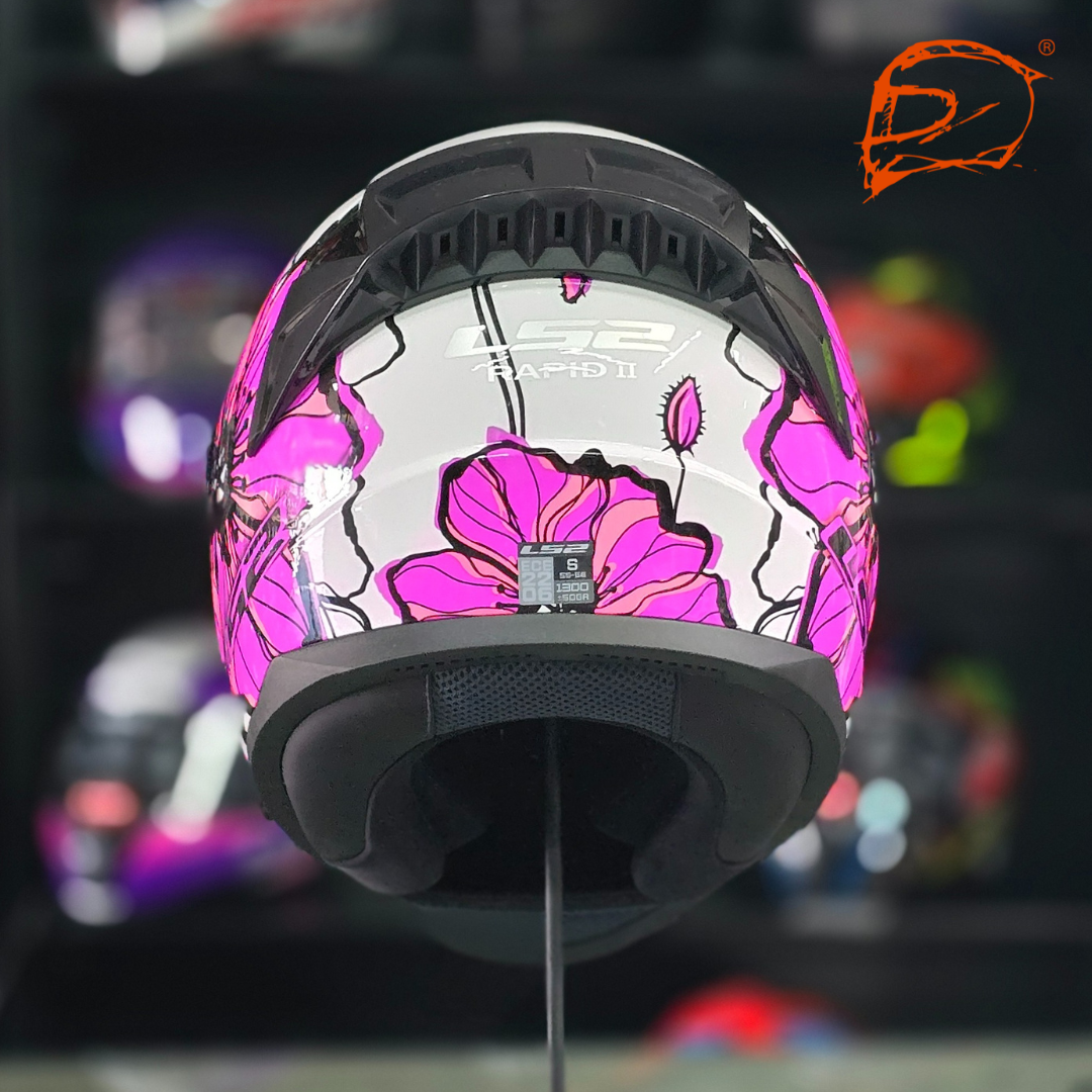 Casco Integral Ls2 Rapid Ii Poppies Rosa Ff353