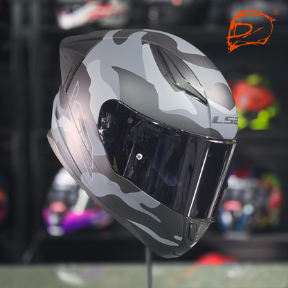 Casco Integral Ls2 Rapid II Camouflaje Gris Mate FF353