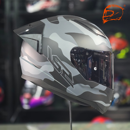 Casco Integral Ls2 Rapid II Camouflaje Gris Mate FF353