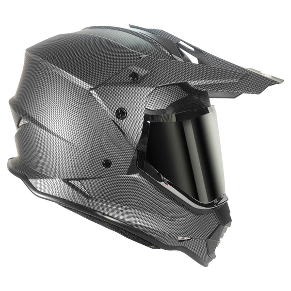 Casco Rmm 129 Cross Fibra De Carbon Con Lente Interno Y Mica Tornasol