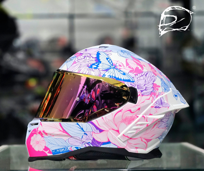 Casco Shaft SH598 Gtr Mujer Blanco Morado Brillo