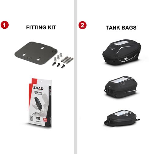 Bolsa Sobre Tanque Shad X25Ps Pin System P/Kawasaki