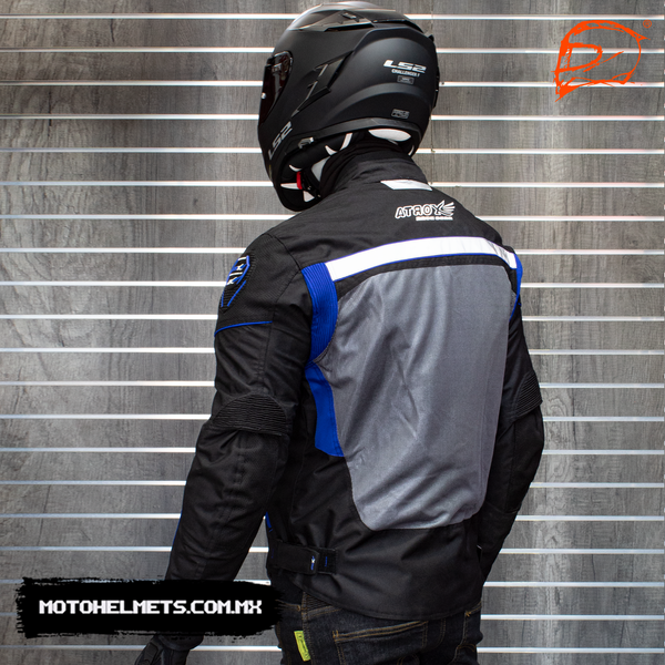 Chamarra Atrox Ventilada Cordura Mesh Impermeable Ce 2305 Azul
