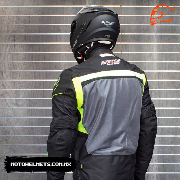 Chamarra Atrox Ventilada Cordura Mesh Impermeable Ce 2305 Neon