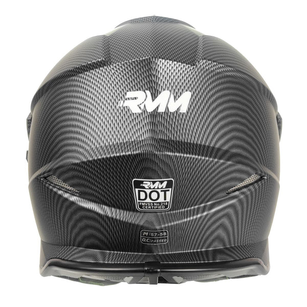 Casco Rmm 129 Cross Fibra De Carbon Con Lente Interno Y Mica Tornasol