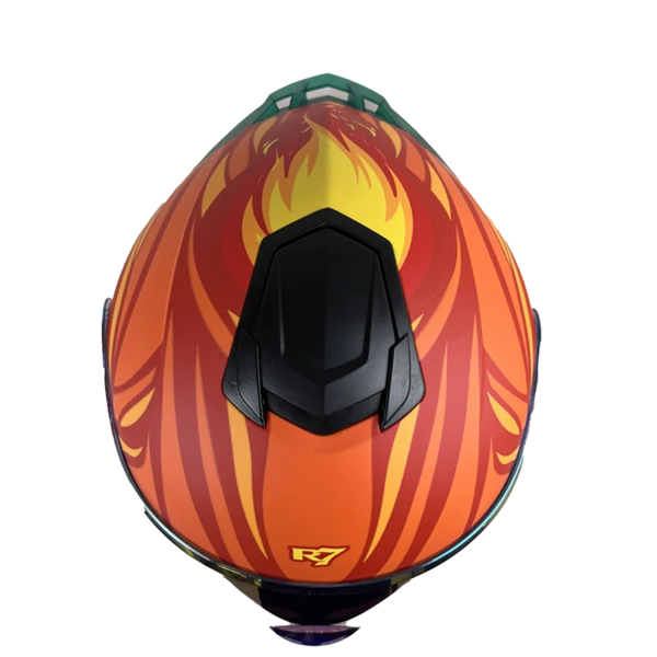 Casco Abatible R7 Racing Alfa Con Luz Led Doble Mica Dragon Breath Night Vision