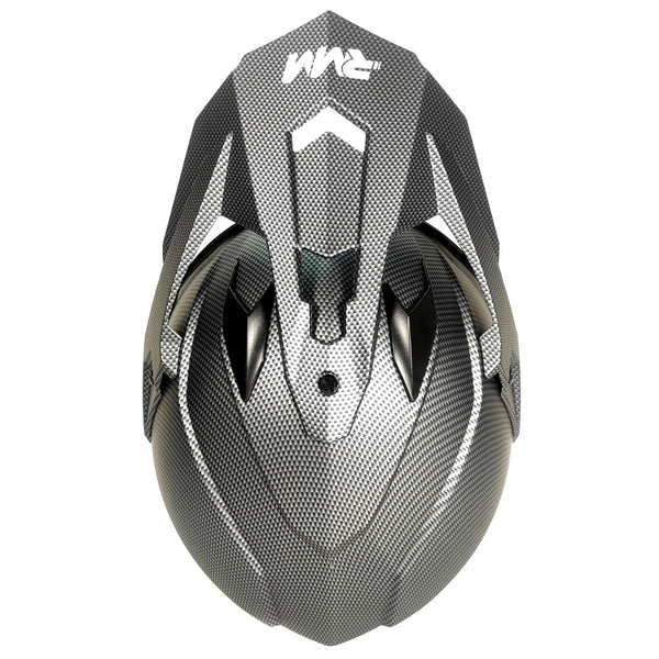 Casco Rmm 129 Cross Fibra De Carbon Con Lente Interno Y Mica Tornasol