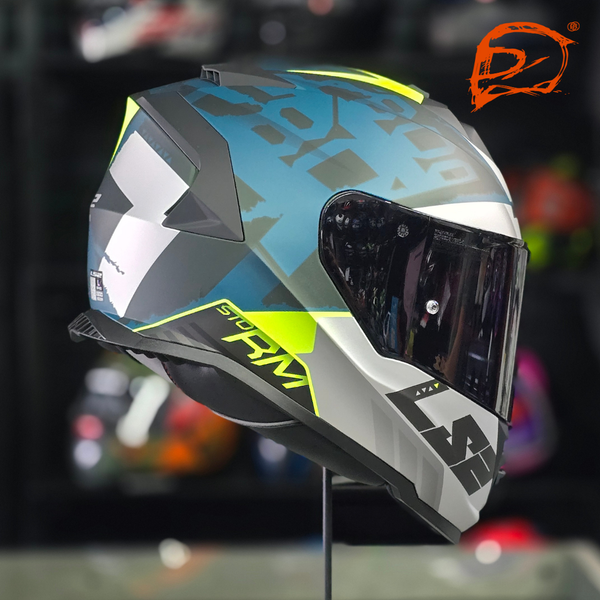 Casco Integral LS2 Storm II Sprinter Cobalto Verde Mate FF800